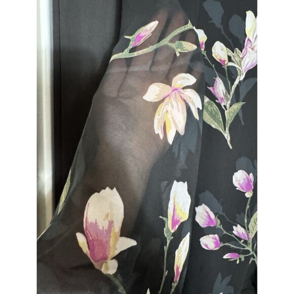 NY Collection NWT 2X Embellished V-Neck rhinestone pull over sheer fairy floral - Picture 9 of 10